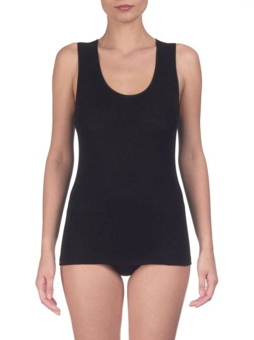 Women's tank top 100% Merino wool, black