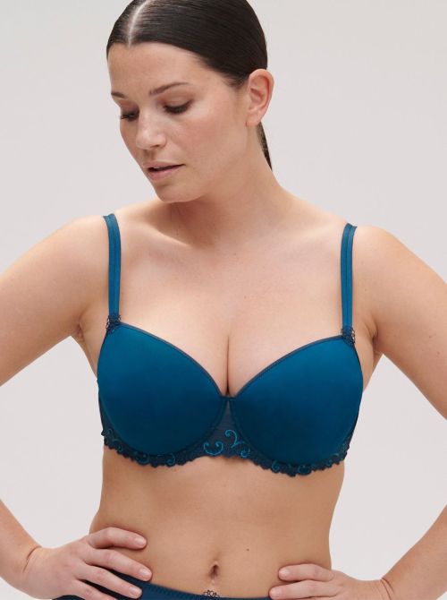 Delice Padded balcony bra, blue prestige