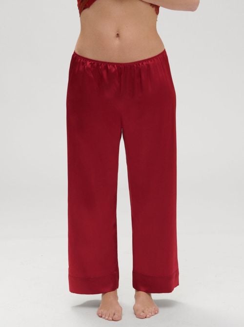 Dream pantalone in seta, rouge tango