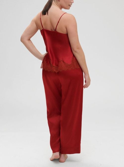 Dream silk pajama pants, rouge tango