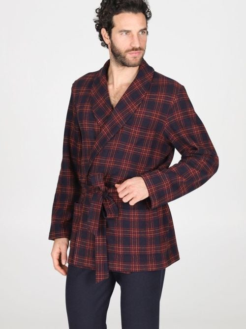 Alleghe Smoking jacket in warm cotton, red JULIPET