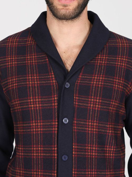 Alleghe cardigan pyjamas in warm cotton, red