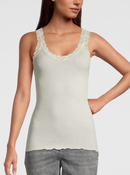 Wool and silk top, champagne OSCALITO