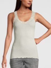 Wool and silk top, champagne