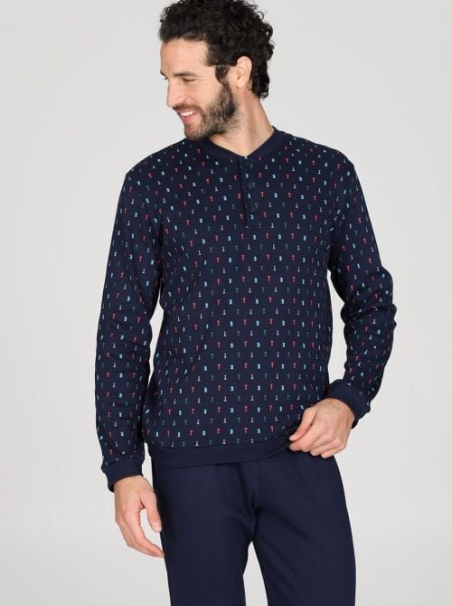 Alleghe Pyjamas in warm cotton, blu