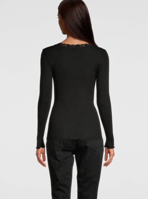 Maglia in lana e seta, nero