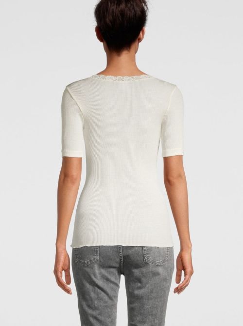 Maglia in lana e seta, champagne