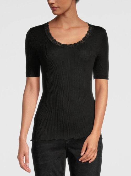 Wool and silk shirt, black OSCALITO