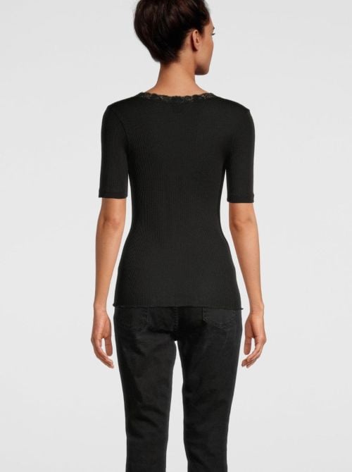 Maglia in lana e seta, nero