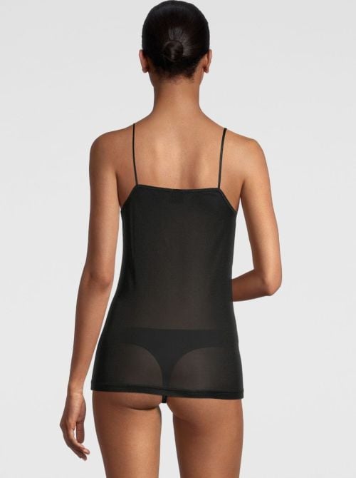 Top in pura seta, nero