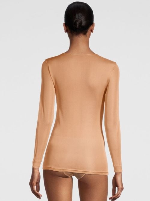 Maglia in pura seta, caramello