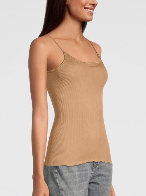 Silk top, caramel