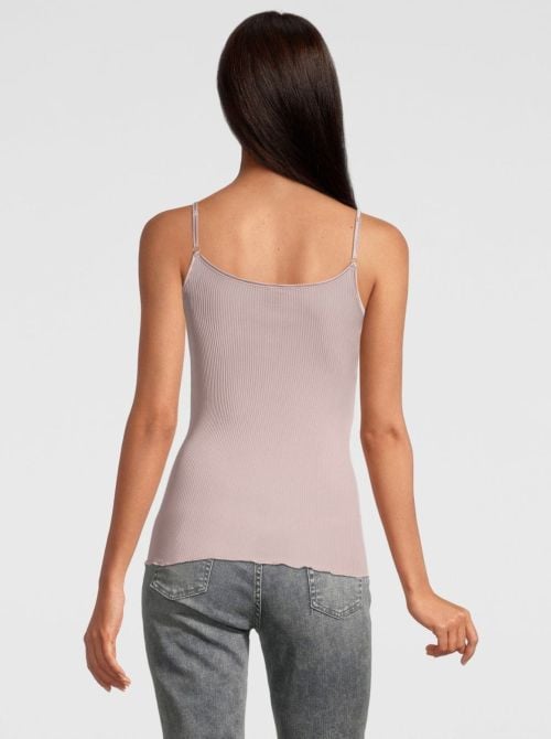 Top in pura seta, rosa