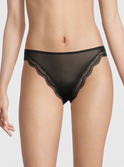 Silk and lace  briefs, black OSCALITO