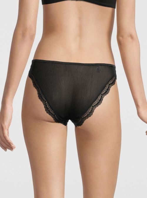 Silk and lace  briefs, black OSCALITO