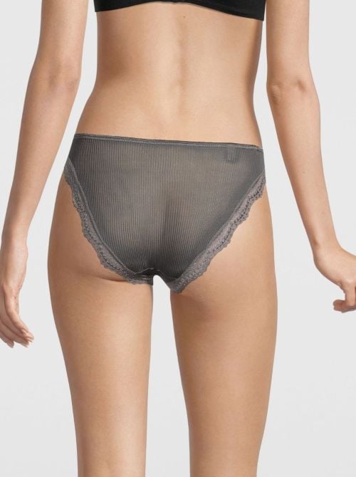 Silk and lace  briefs, smoke OSCALITO