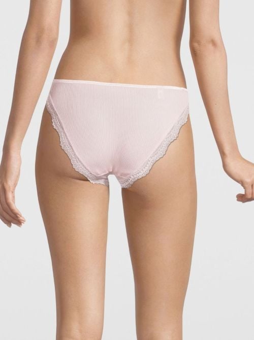 Slip in seta e pizzo, rosa