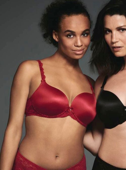 Bobette underwired bra with spacer cups, ruby