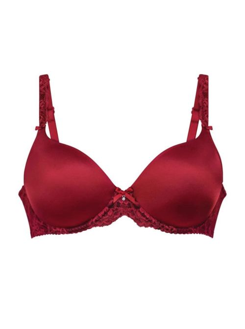 Bobette underwired bra with spacer cups, ruby