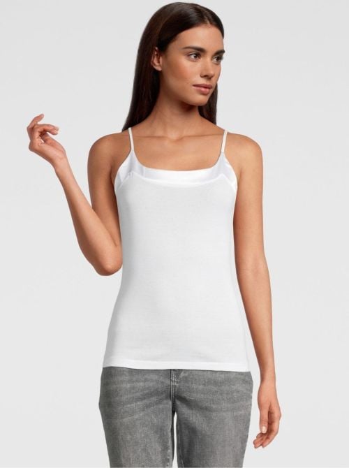 Cotton spaghetti top, white OSCALITO