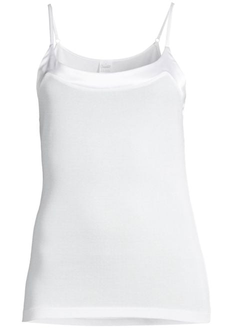 Top in filoscozia e raso, bianco