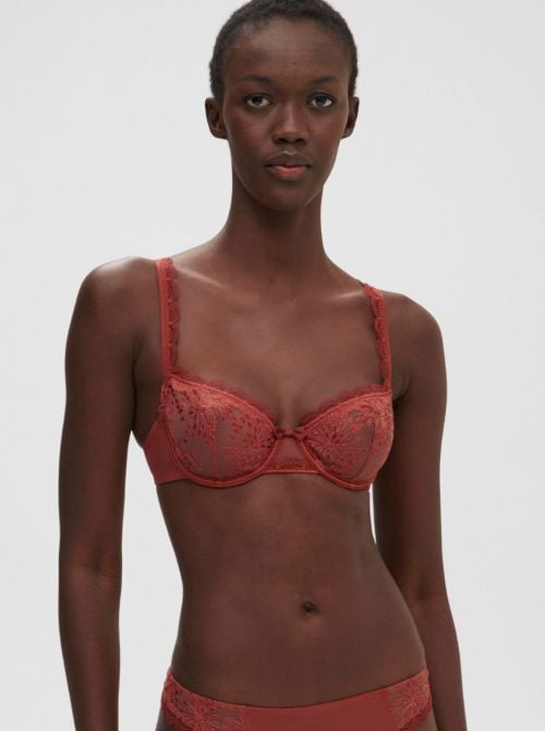 Singuliere balcony bra with underwire, brown SIMONE PERELE