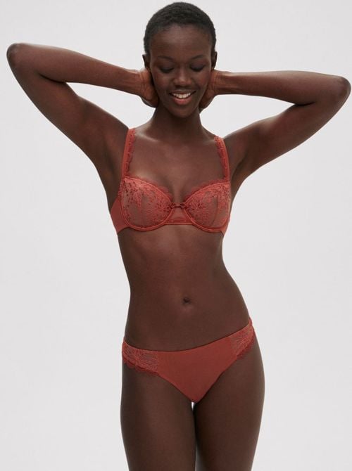 Singuliere balcony bra with underwire, brown SIMONE PERELE