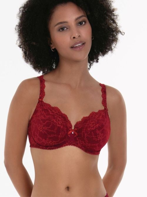 Bobette bra with underwire, ruby