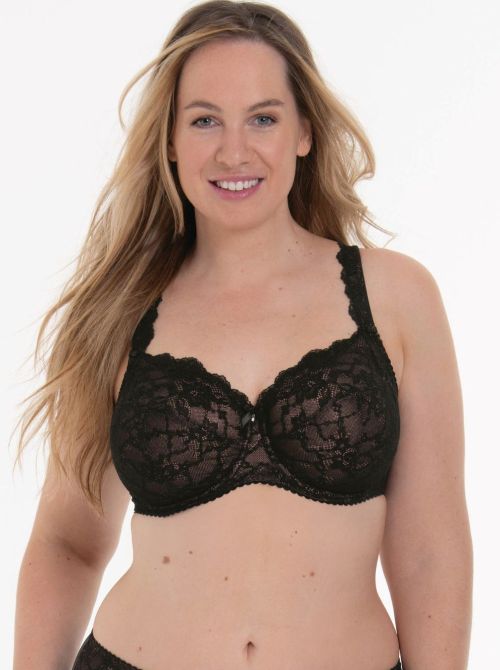 Bobette bra for large cups with underwire, black