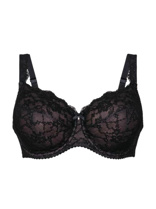 Bobette bra for large cups with underwire, black