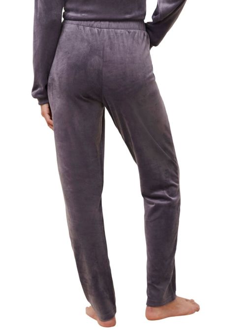 Trousers in soft velour, slate