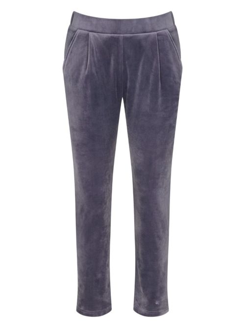 Trousers in soft velour, slate