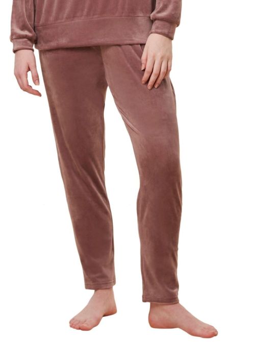 Trousers in soft velour, sweet chestnut TRIUMPH