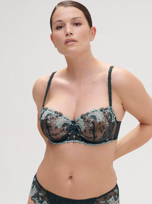 Wish balcony bra with underwire, vert kolsaï