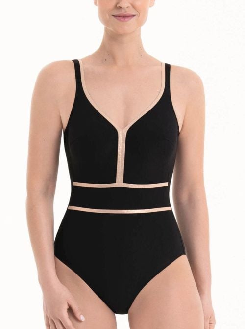 Cura one-piece swimsuit, black