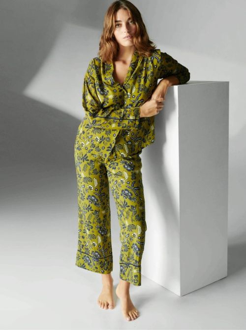 Songe pyjama pants, imprimé vert mangrove