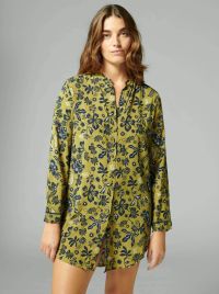 Songe short nightdress, imprimé vert mangrove