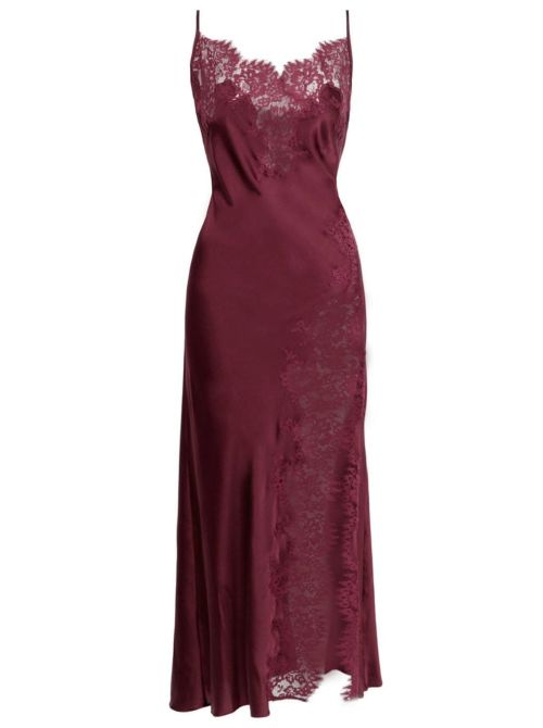 Ruby long dress in silk and lace