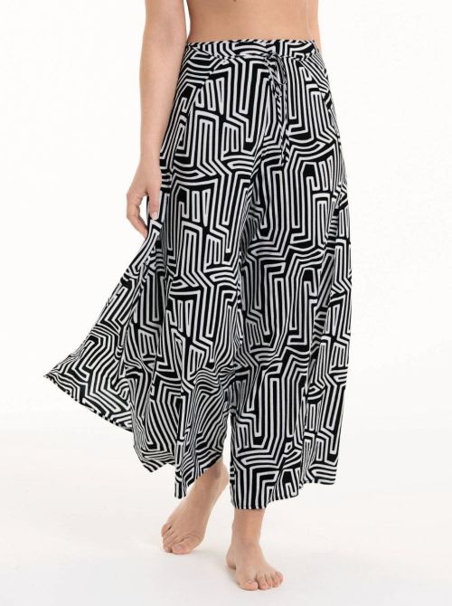 Jaipur pareo trousers, black and white