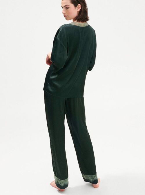 Satin Secrets trousers, green