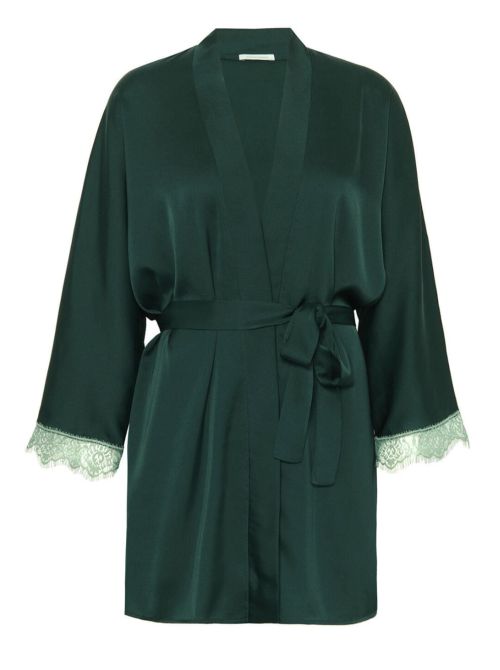 Satin Secrets kimono, green