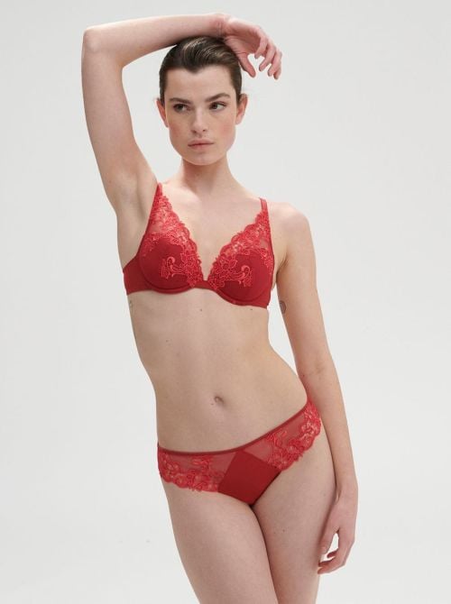 Saga Slip classico in pizzo, rosso
