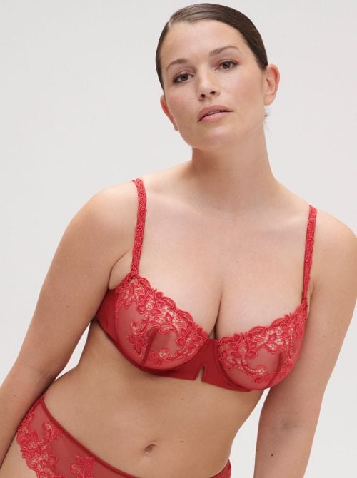 Saga Reggiseno a balconcino con ferretto, rosso