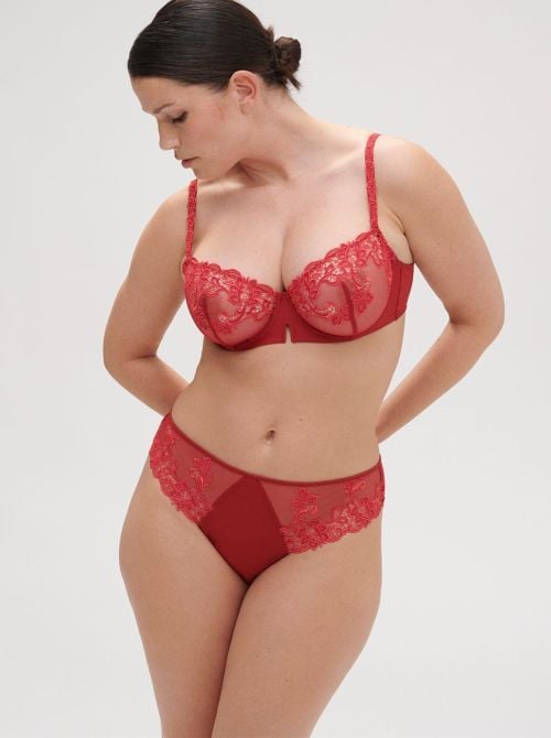 Saga Reggiseno a balconcino con ferretto, rosso