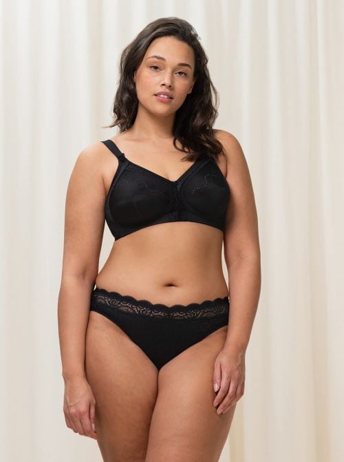 Doreen + Cotton 01 N non-wired bra, black TRIUMPH