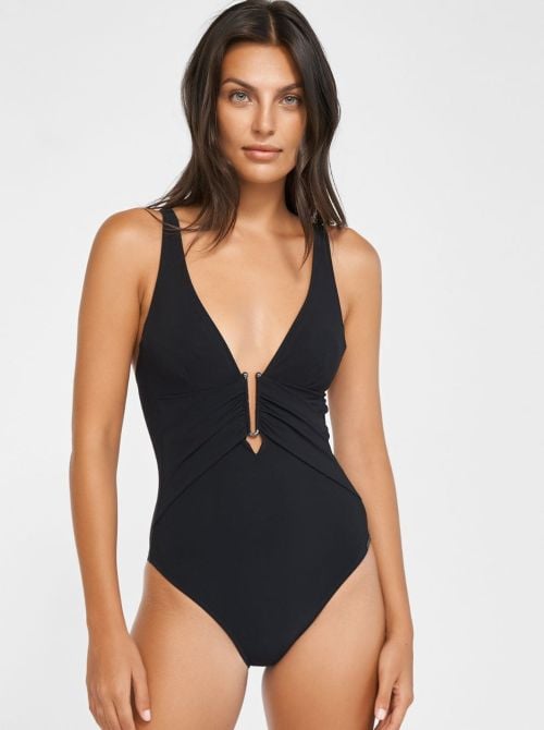 Honesty wired swimsuit, black