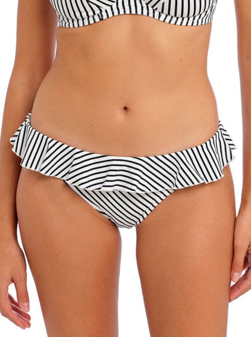 Jewel Cove plain bikini bottoms, black and white FREYA SWIM