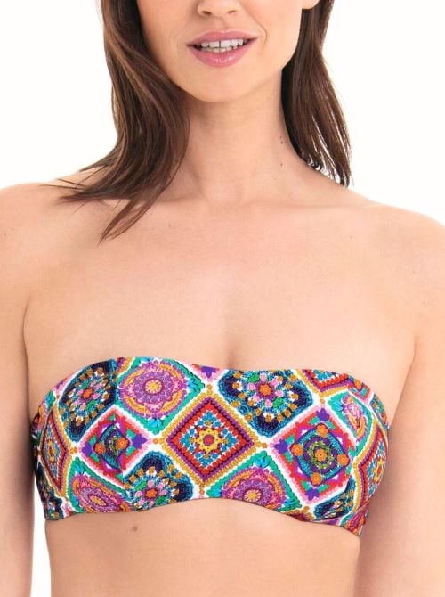 Bella bandeau bikini bra, patchwork