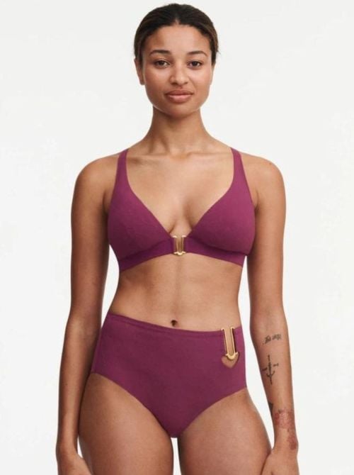 Glow slip alto per bikini, viola