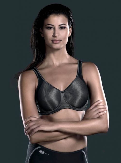 5519 reggiseno sportivo con ferretto, nero